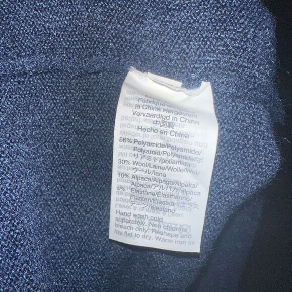 Madewell wool alpaca blend tan & black color block Allison cardigan - Picture 3 of 3